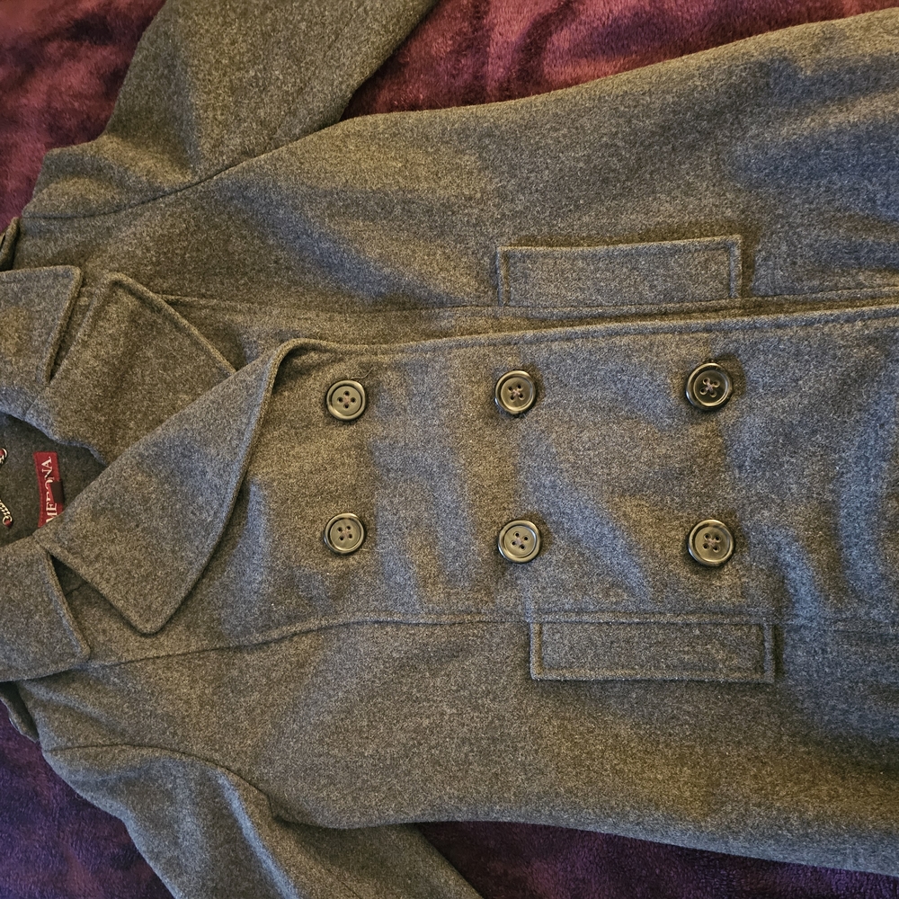 Men's Gray Double-Breasted Coat